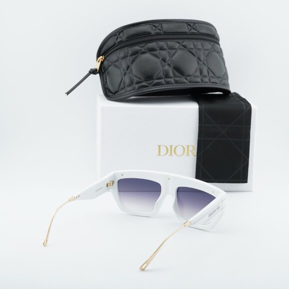 Dior DIORCLUB M7U 51A5 Shield Sunglasses - White/Mirror